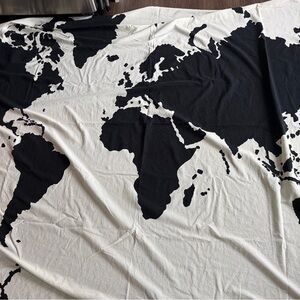 Urban Outfitters Black and White World Map Tapestry